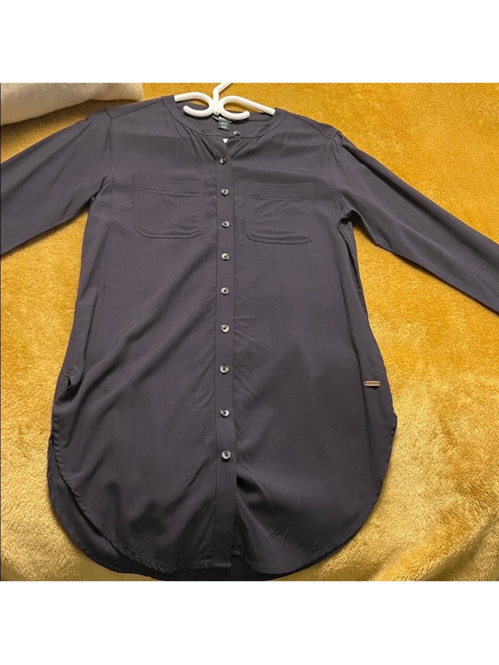 Roots • Women’s Size XS • Navy Blue • Long Sleeve Blouse • Rounded Hem